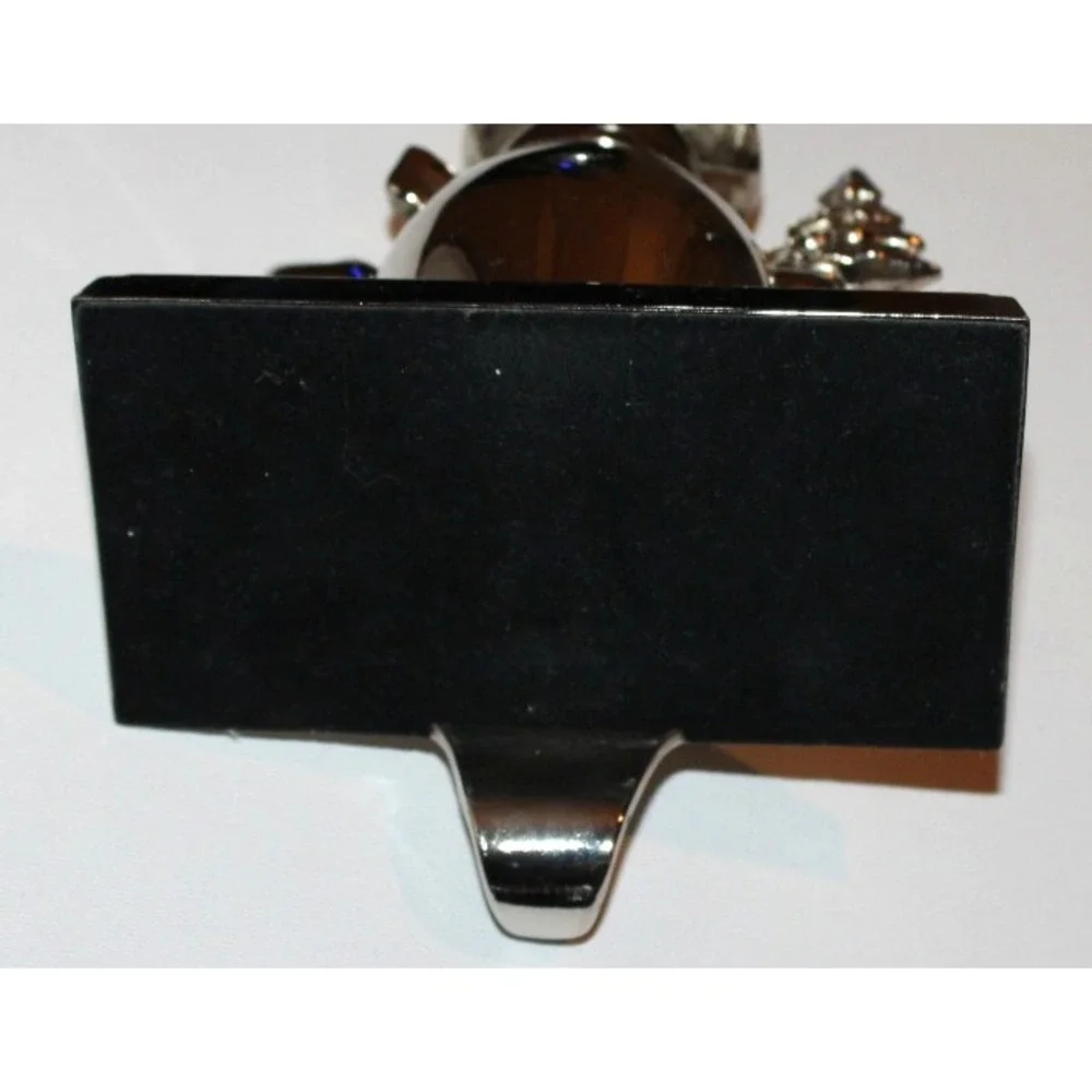 pair metal snowman stocking hangers‎ silver tone holding Christmas tree lot of 2